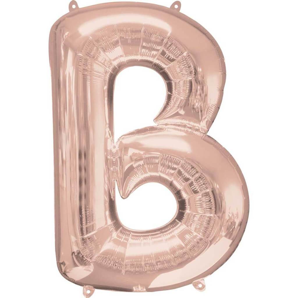 Foil Balloon Letter B 34in, Rose Gold