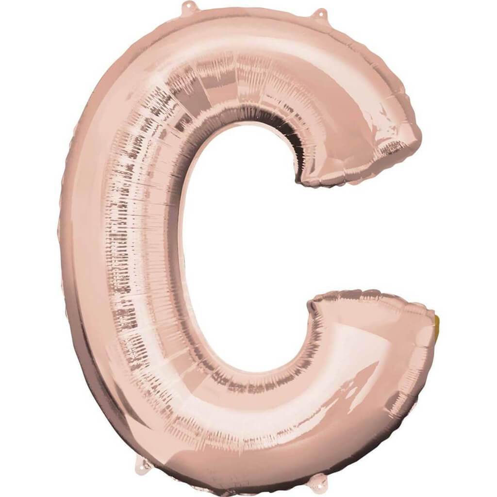 Foil Balloon Letter C 34in, Rose Gold