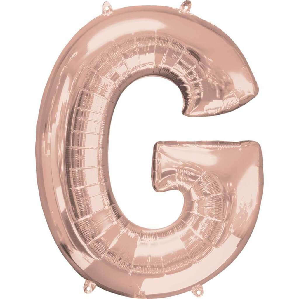 Foil Balloon Letter G 34in, Rose Gold