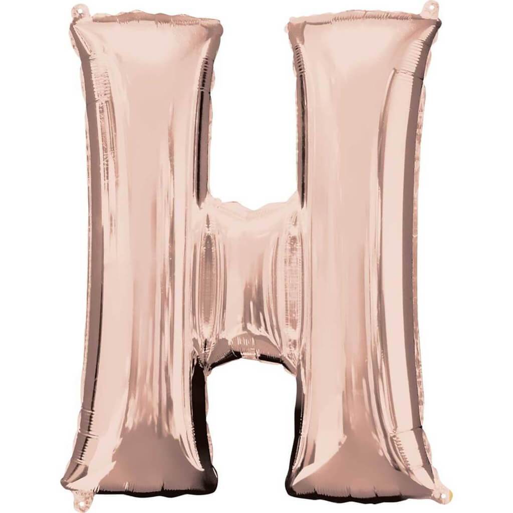 Foil Balloon Letter H 34in, Rose Gold