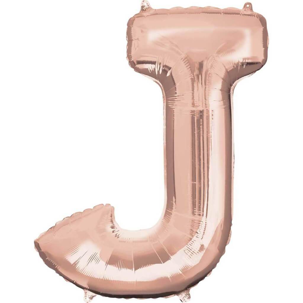 Foil Balloon Letter J 34in, Rose Gold