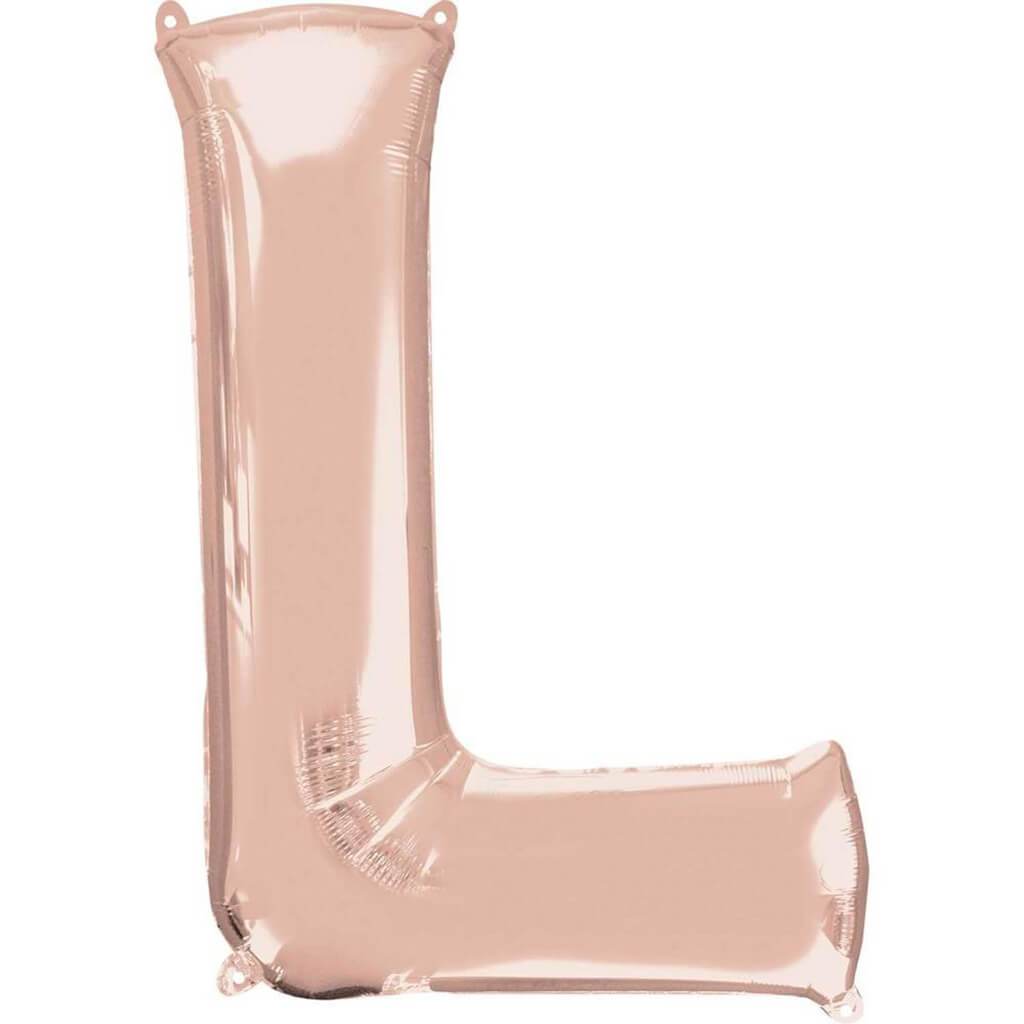 Foil Balloon Letter L 34in, Rose Gold