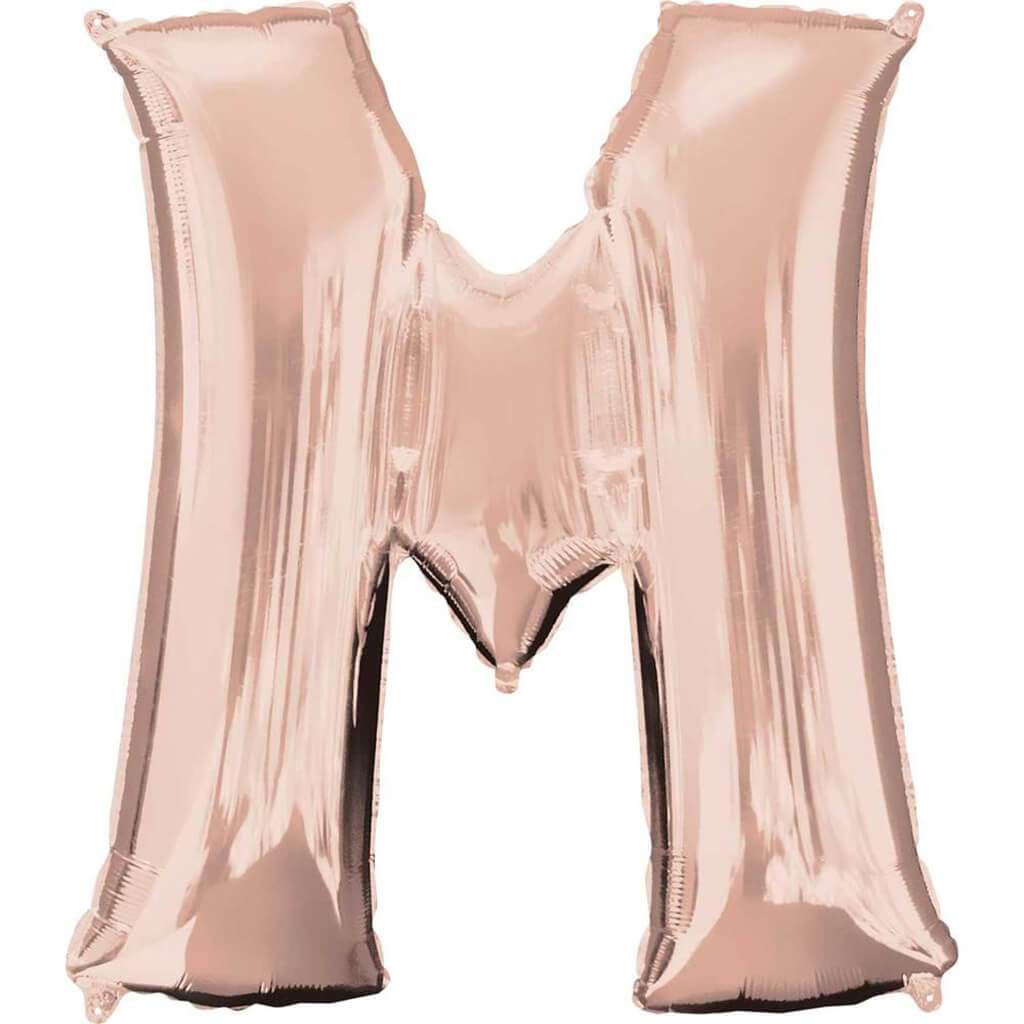 Foil Balloon Letter M 34in, Rose Gold