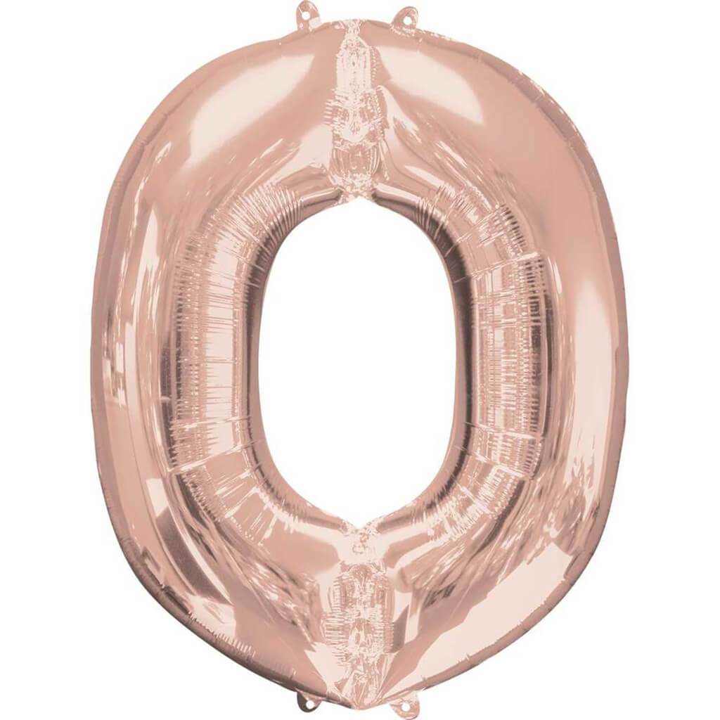 Foil Balloon Letter O 34in, Rose Gold