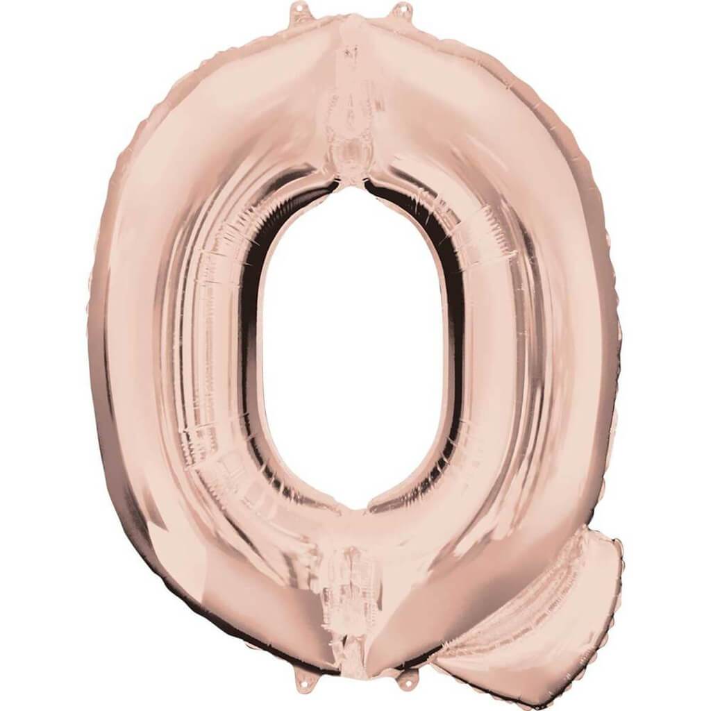 Foil Balloon Letter Q 34in, Rose Gold