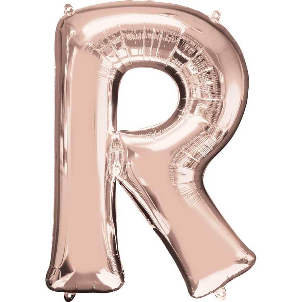 Foil Balloon Letter R 34in, Rose Gold