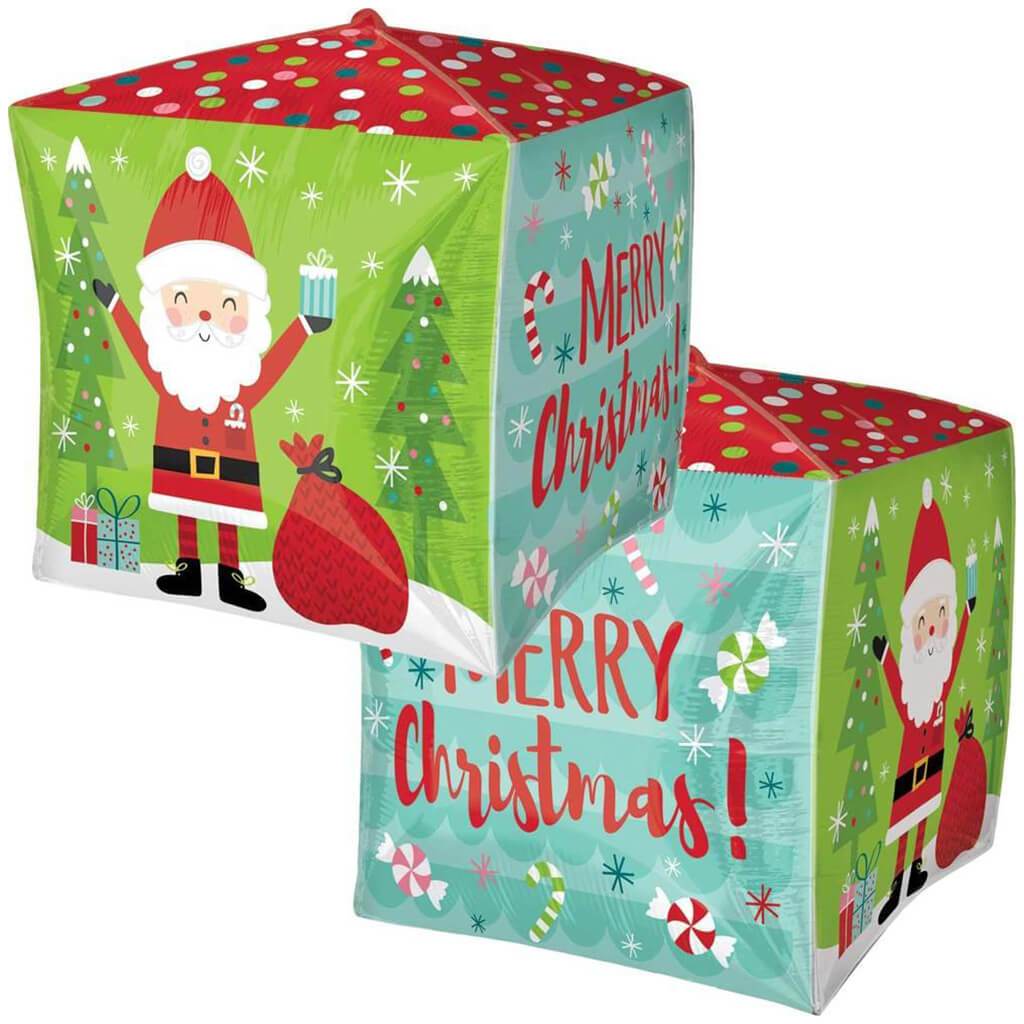 Happy Santa Cubes Foil Balloon 15in