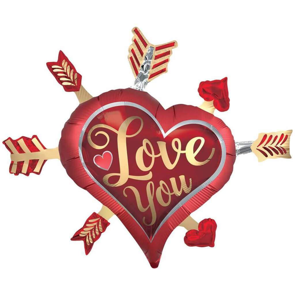 Love You Arrows Foil Balloon, 34in