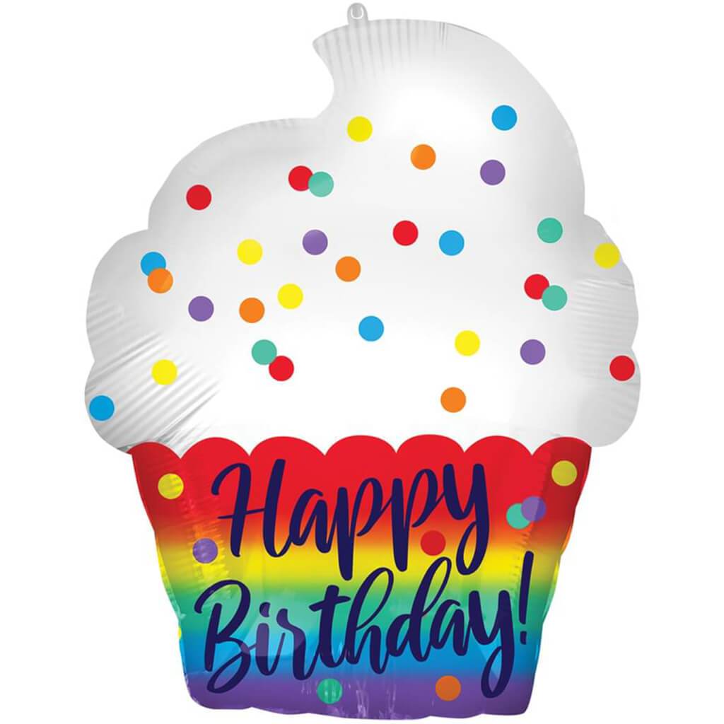 Happy Birthday Cupcake Shape Balloon