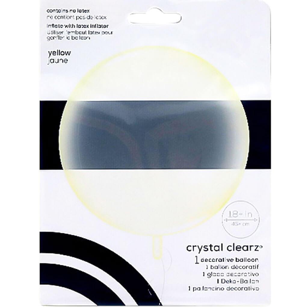 Crystal Clear Yellow Foil Balloon, 18in