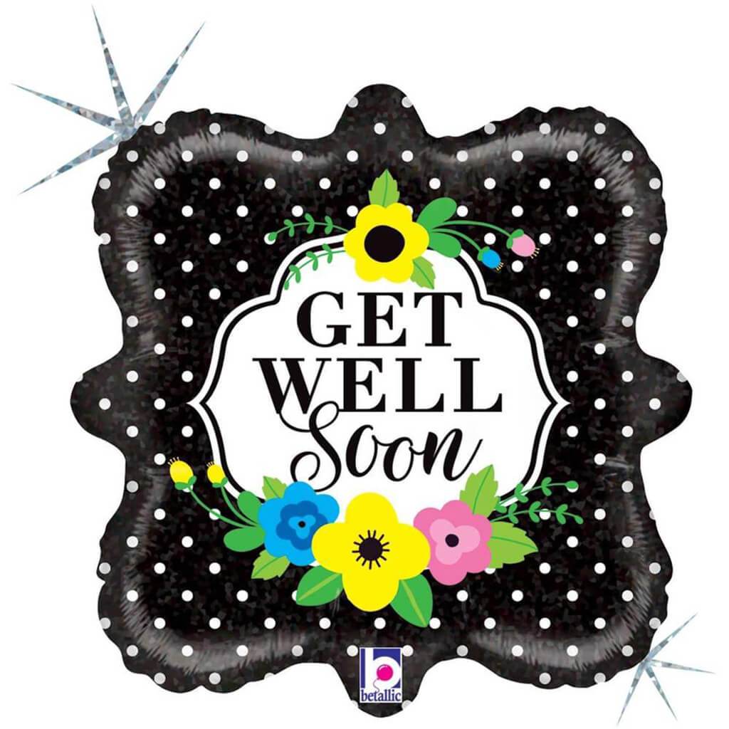 Floral Get Well Soon Foil Balloon