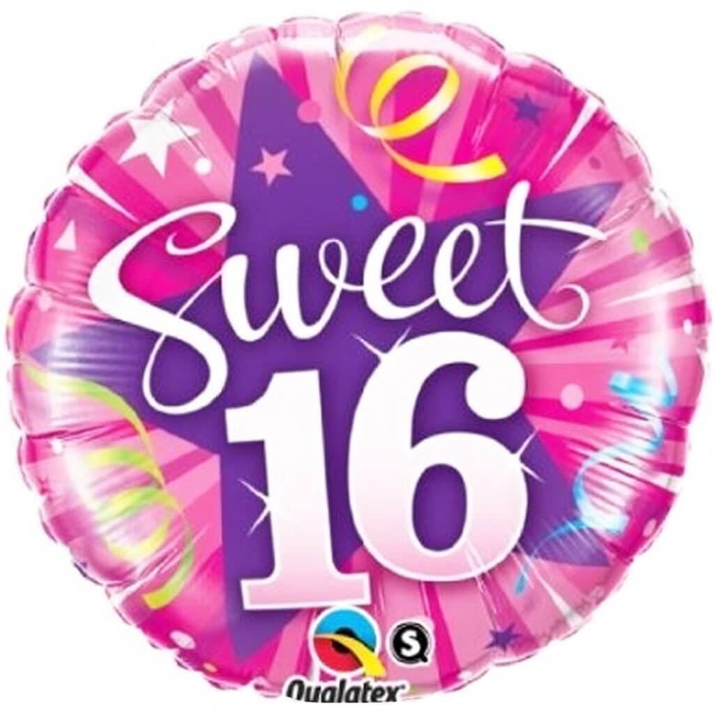 Sweet 16 Shining Foil Balloon, 18in