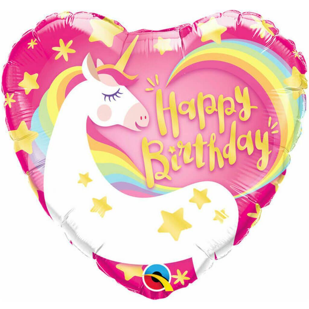 Birthday Magical Unicorn Foil Balloon, 18in