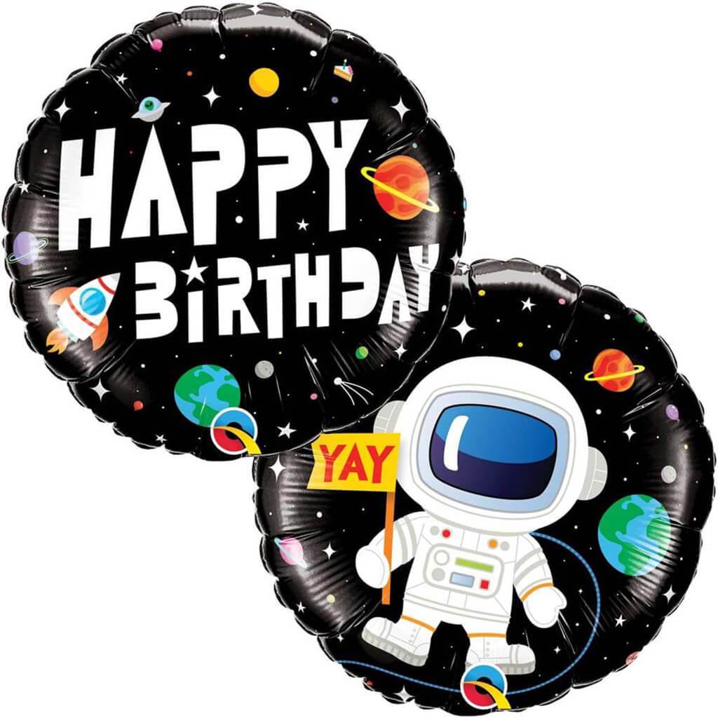 Astronaut Happy Birthday Foil Balloon, 18in