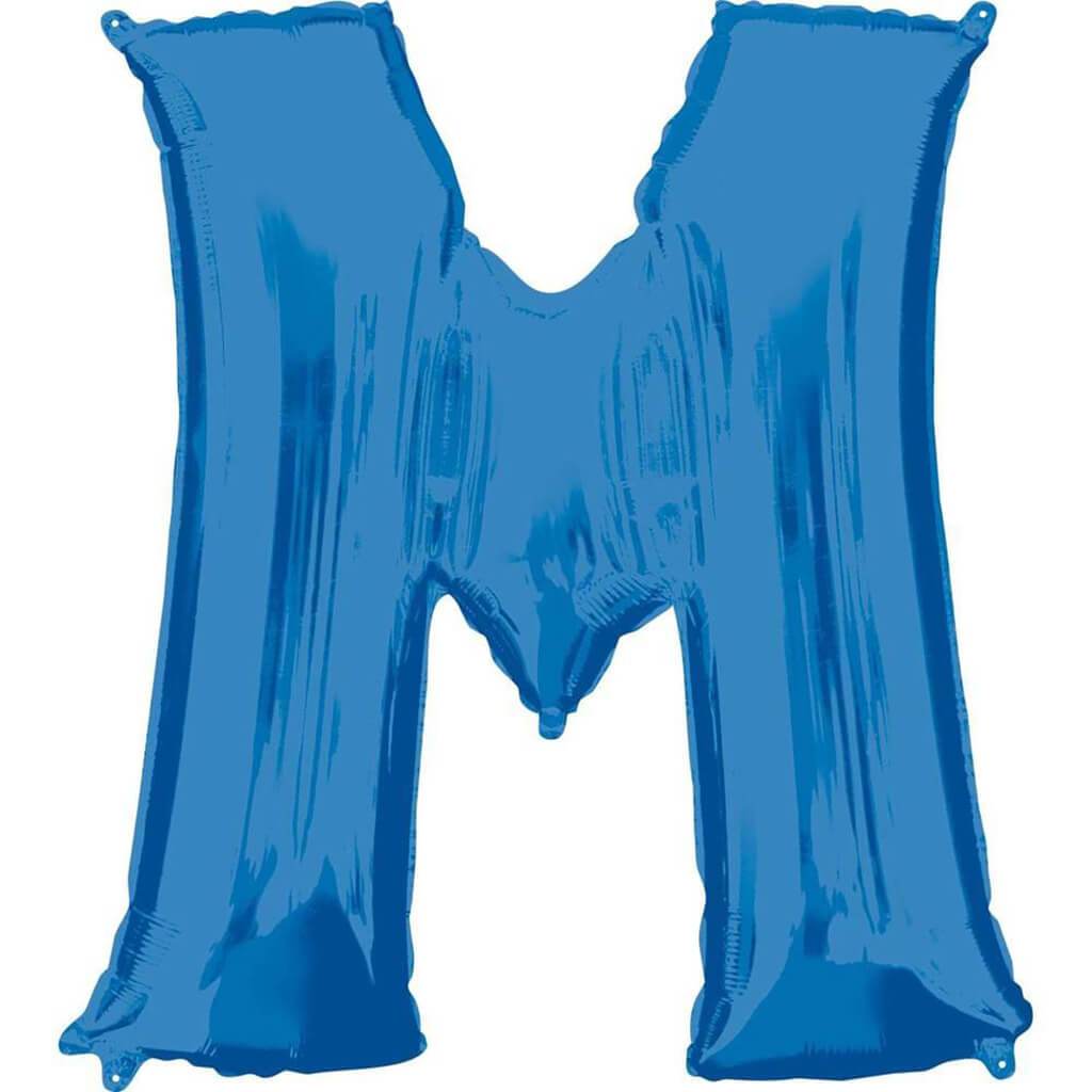 Foil Balloon Letter M 34in, Blue