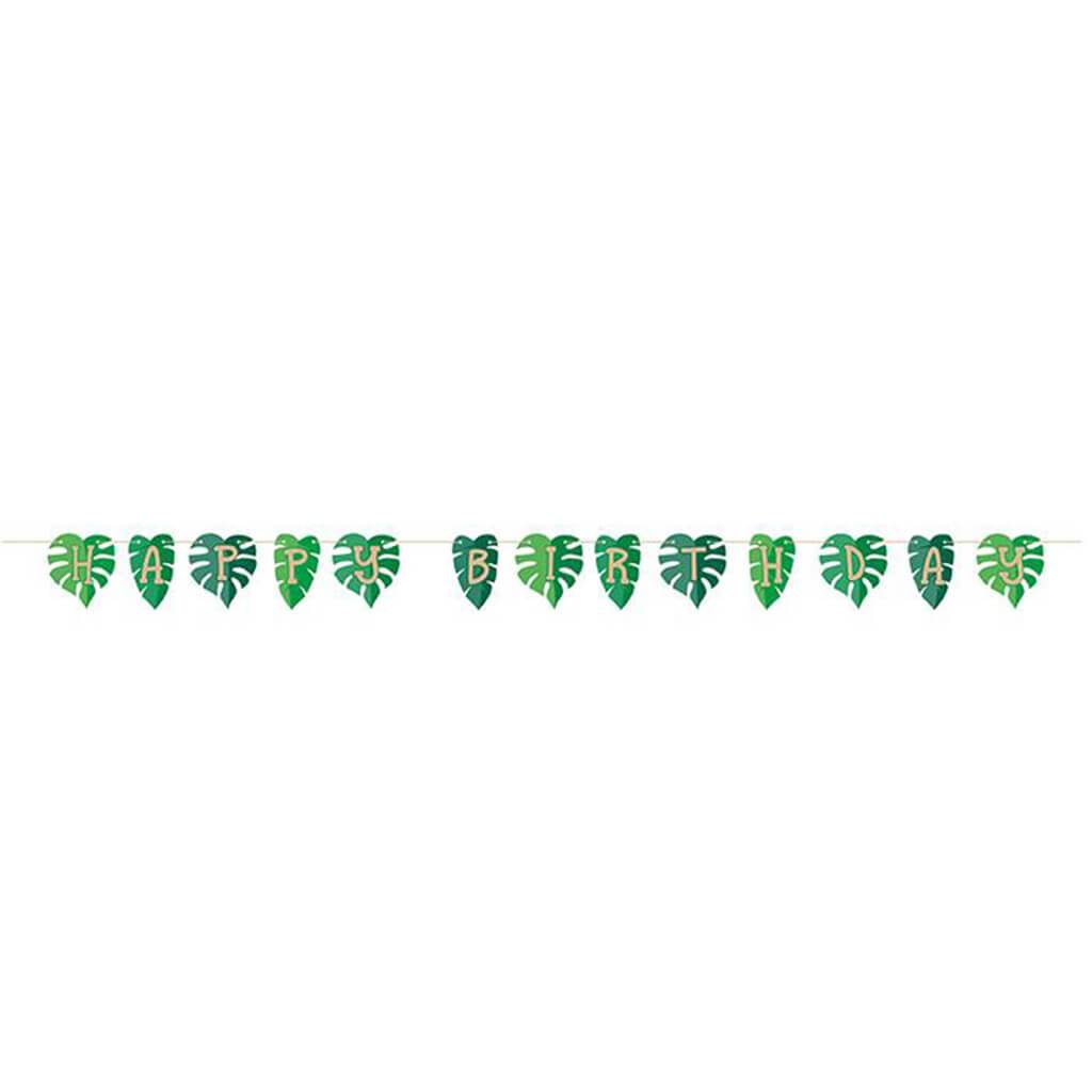 Animal Faces Jungle Leaf Happy Birthday Banners