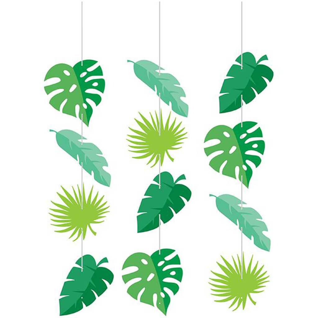 Animal Faces Jungle Leaf Hanging Cutouts