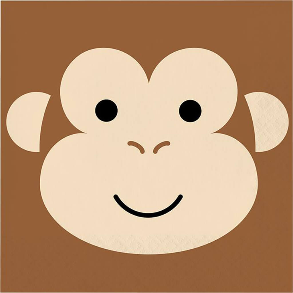 Animal Faces Monkey Luncheon Napkins 16ct 2ply