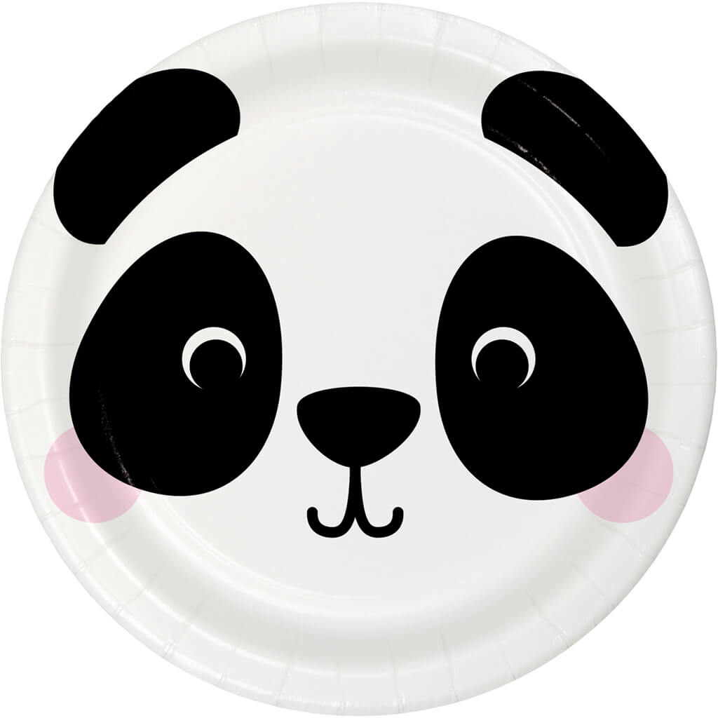 Animal Faces Panda Dinner Plates 8ct