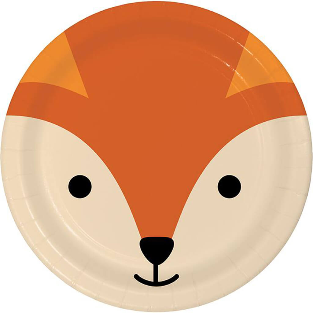 Animal Faces Fox Dessert Plates 8ct