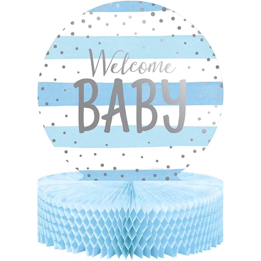 Blue and Silver Celebration Baby Shower Centerpieces