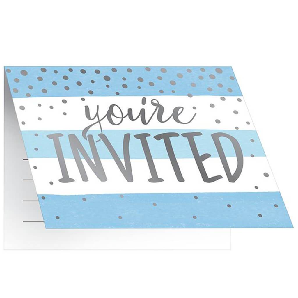 Blue and Silver Celebration Invitations