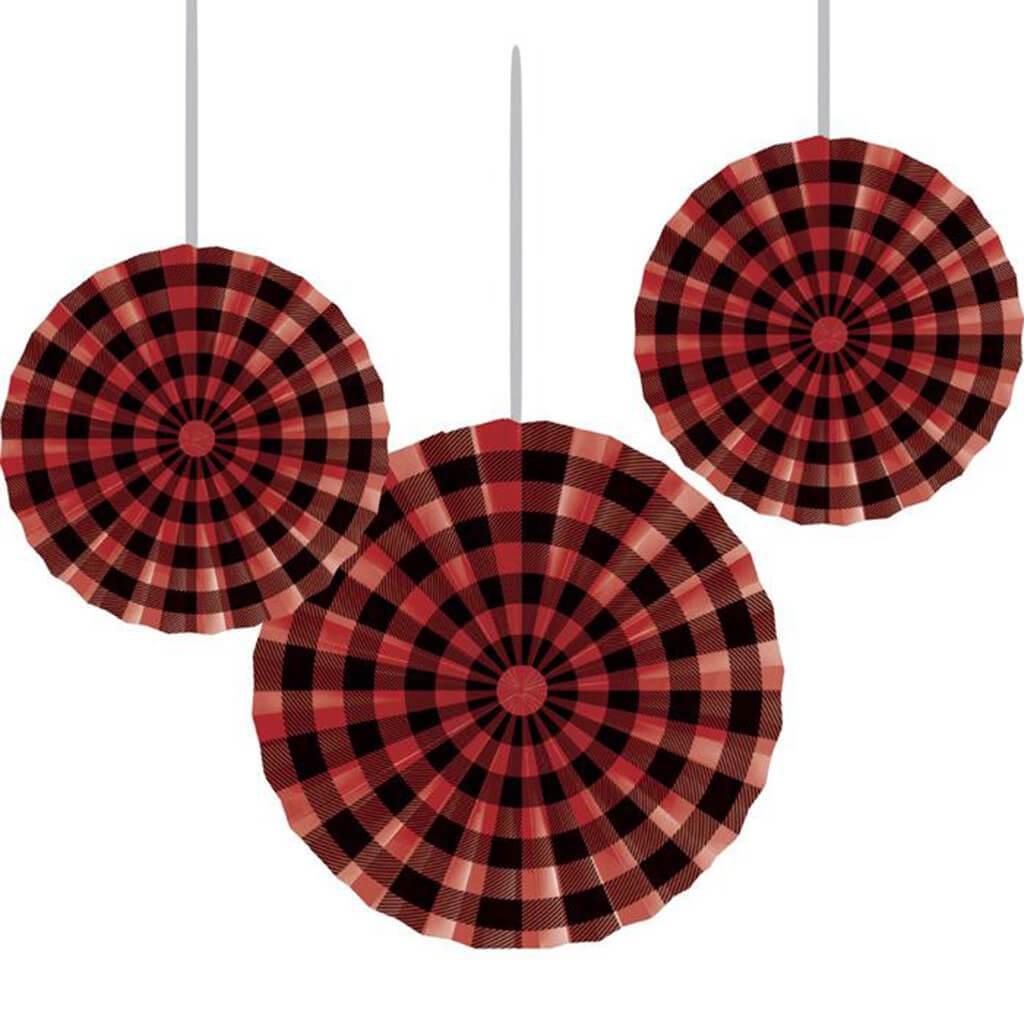 Buffalo Plaid Fans Pr 16in 12in 10in