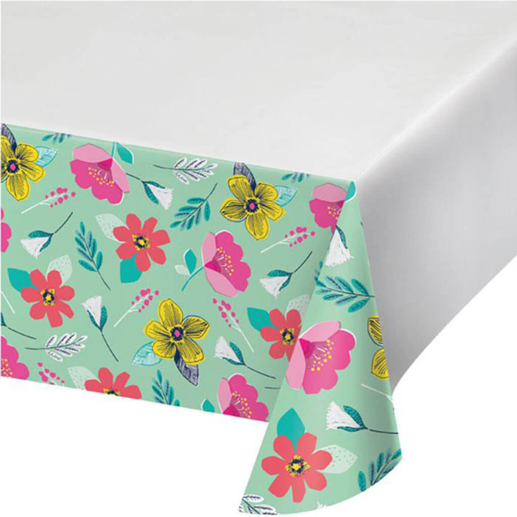 Modern Florals Plastic Tablecloths 54 x 102