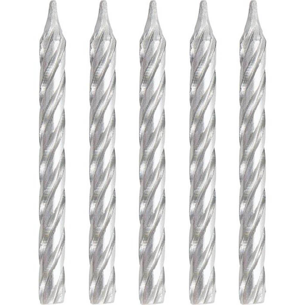 Silver Spiral Candles