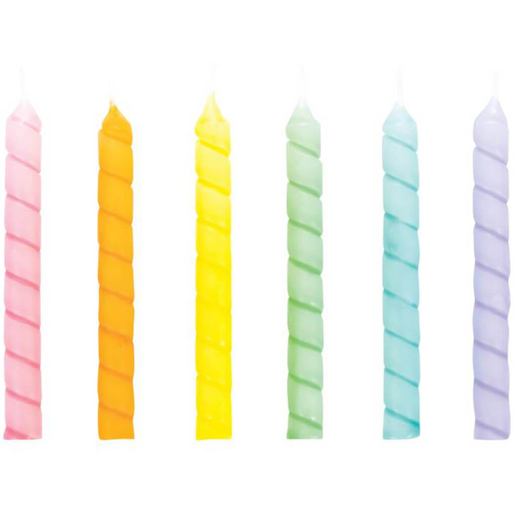 Pastel Large Spiral Candles 12ct