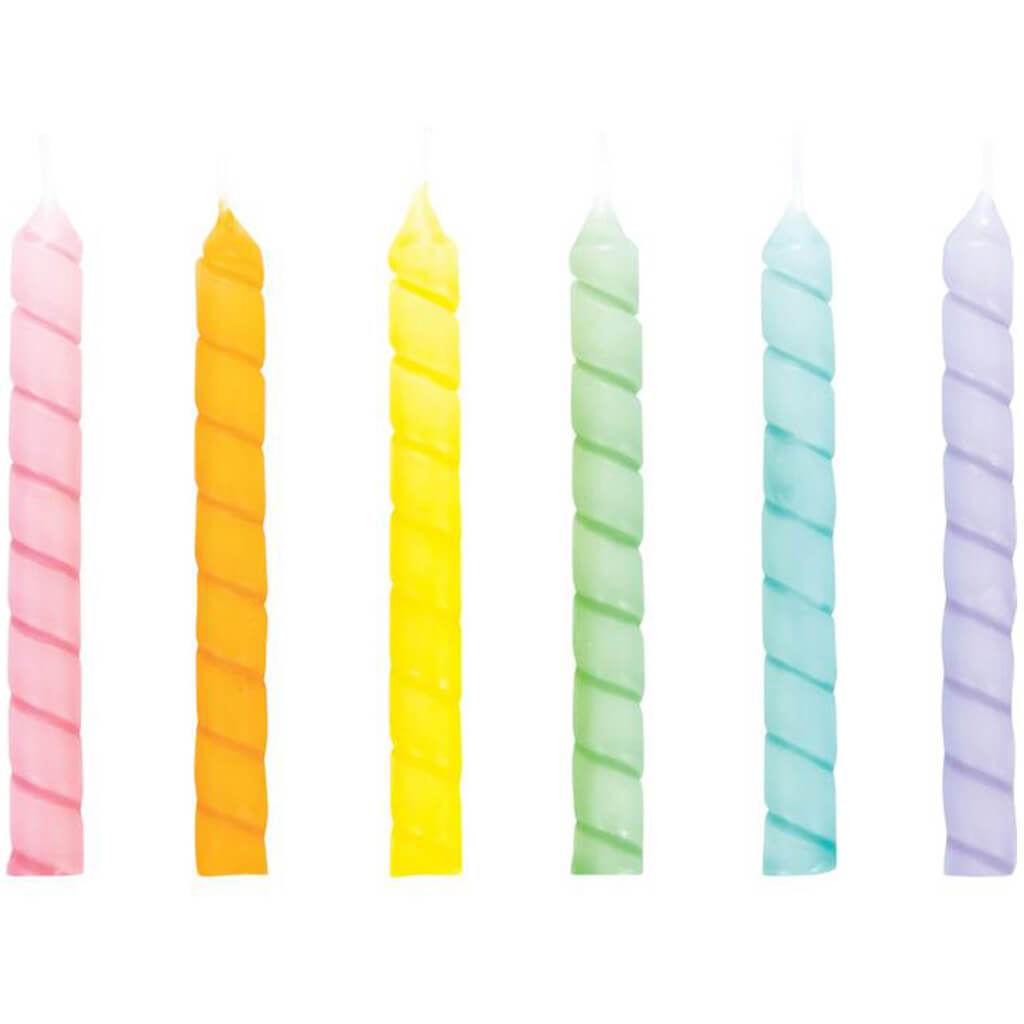 Pastel Large Spiral Candles 12ct