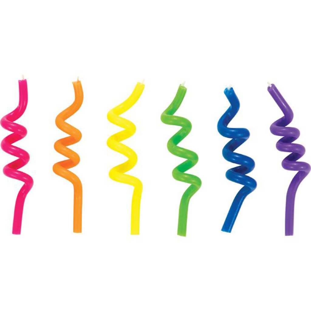 Neon Crazy Curl Candles 6ct