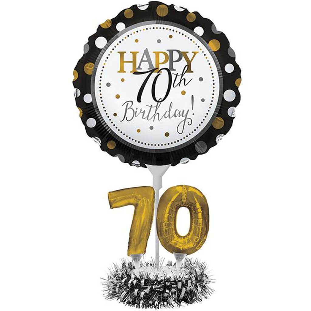 70th Birthday Air Filled Balloon Centerpiece Kit