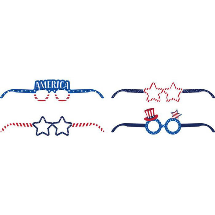 Patriotic Fourth of July Paper Eyeglasses
