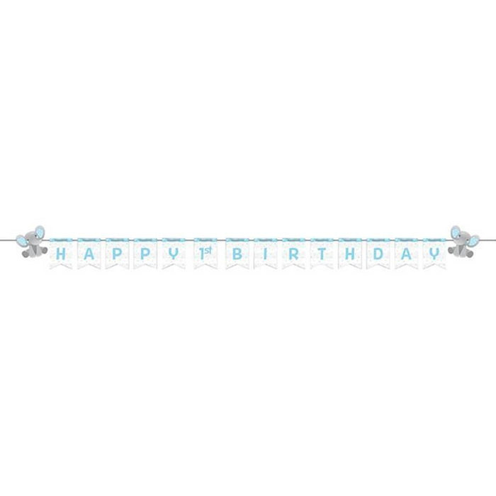 Enchanting Elephants Boy 1st Birthday Banners