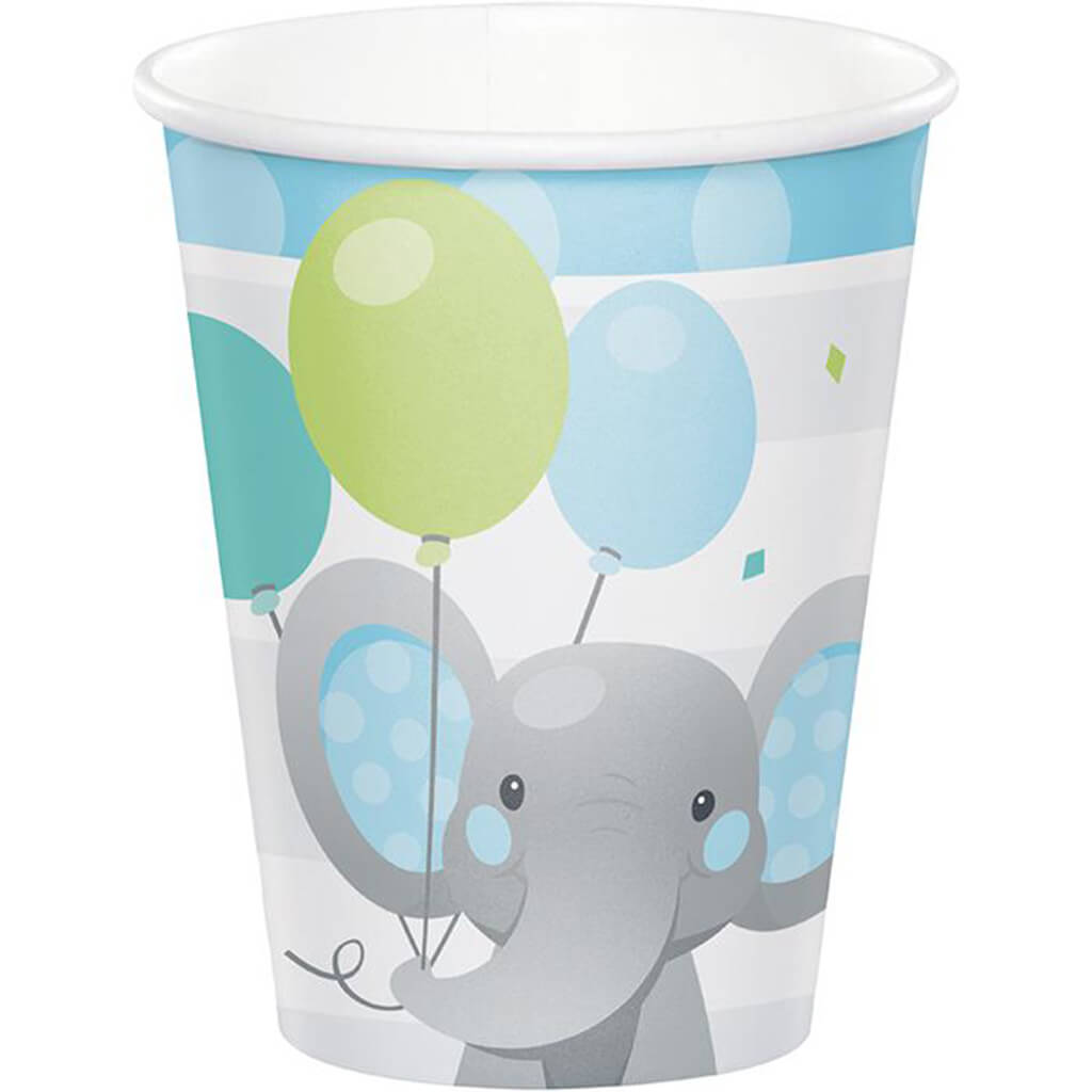 Enchanting Elephants Boy Cups 8ct 9oz