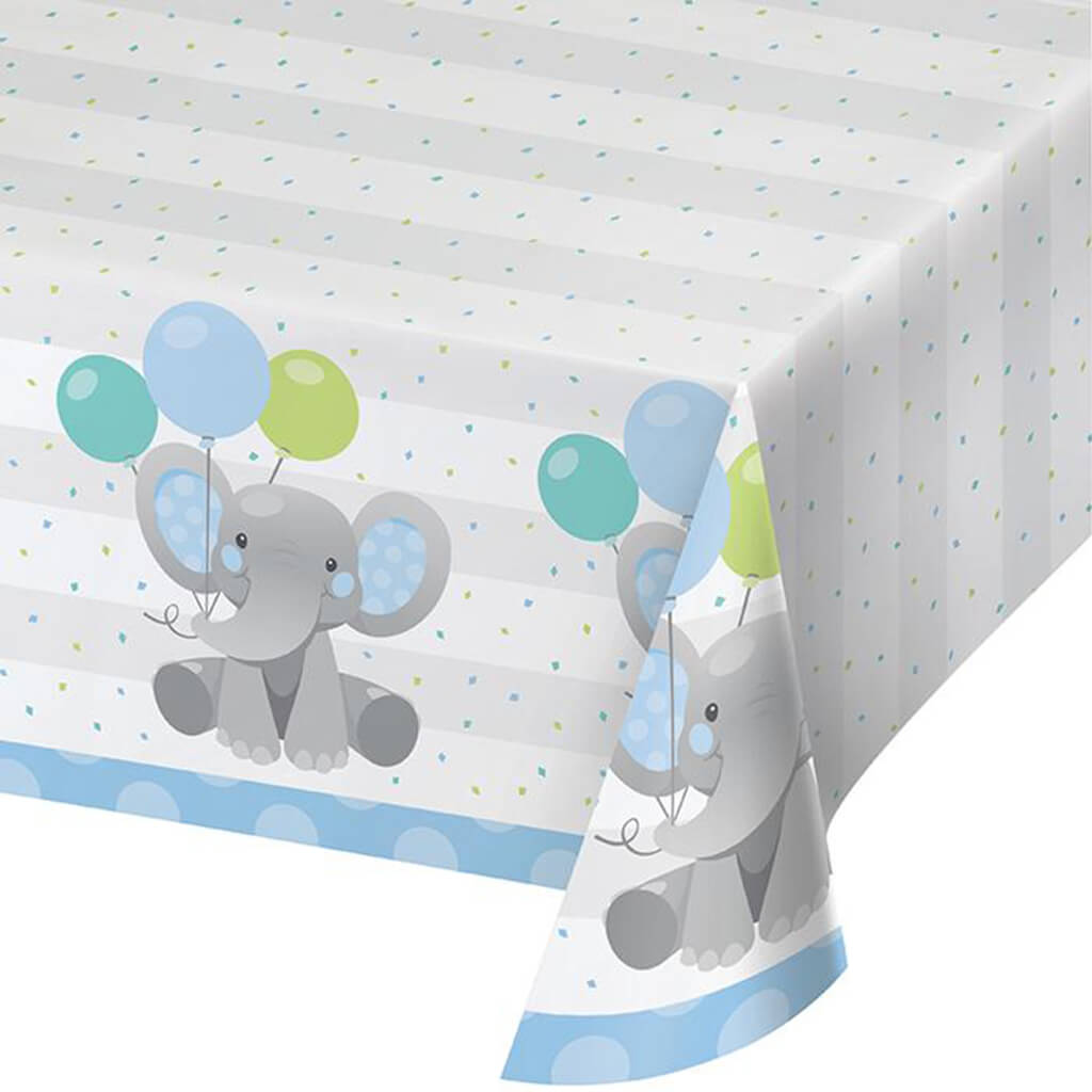 Enchanting Elephants Boy Paper Tablecloths 54 x 102