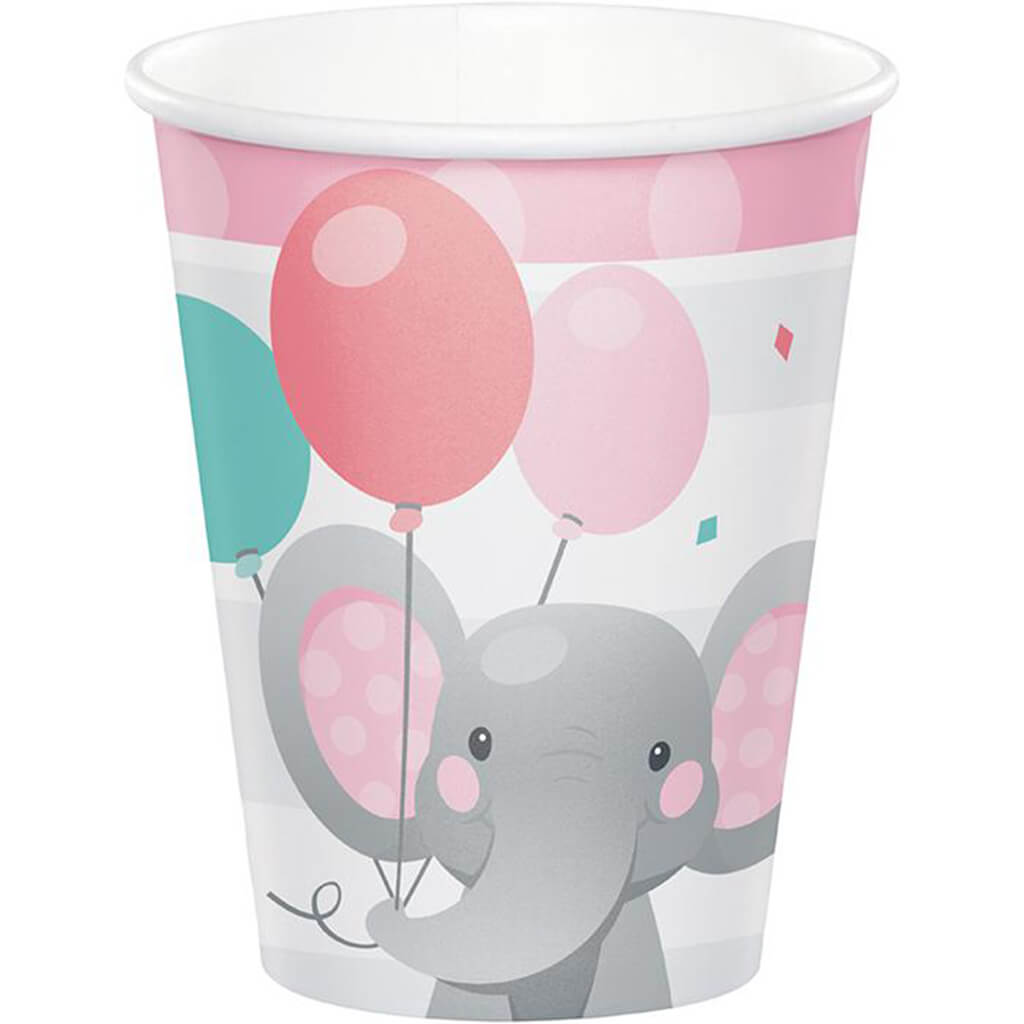 Enchanting Elephants Girl Cups 8ct 9oz