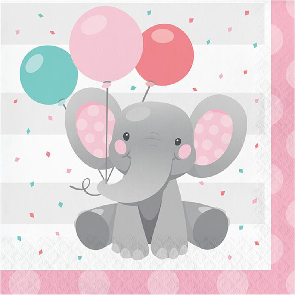 Enchanting Elephants Girl Luncheon Napkins 16ct 2ply