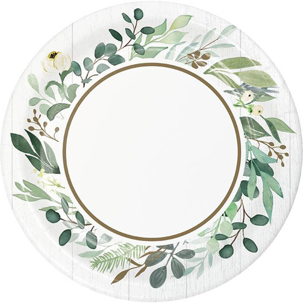 Eucalyptus Dessert Plates 8ct