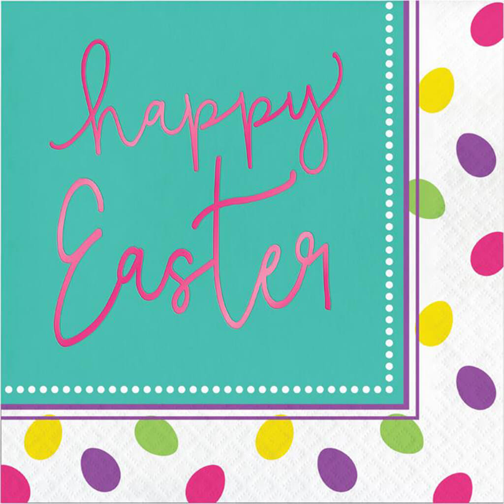 Foil Easter Eggs Luncheon Napkins 16ct 3ply