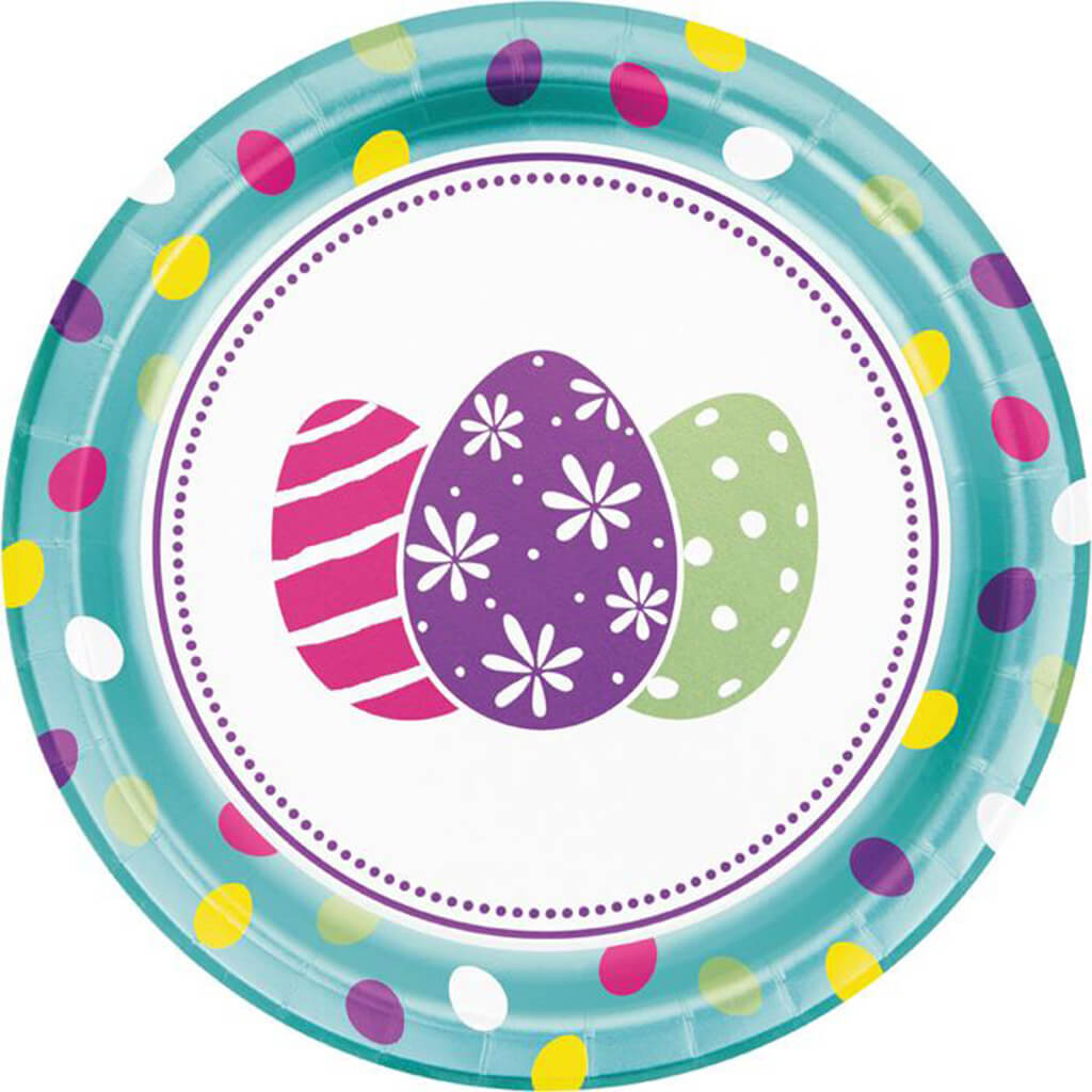 Foil Easter Eggs Dinner Plates 8ct