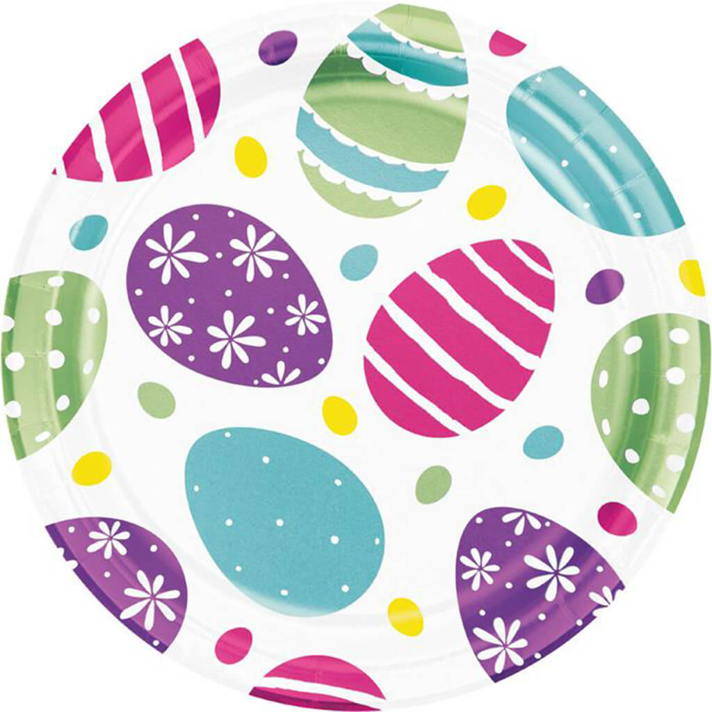 Foil Easter Eggs Dessert Plates 8ct