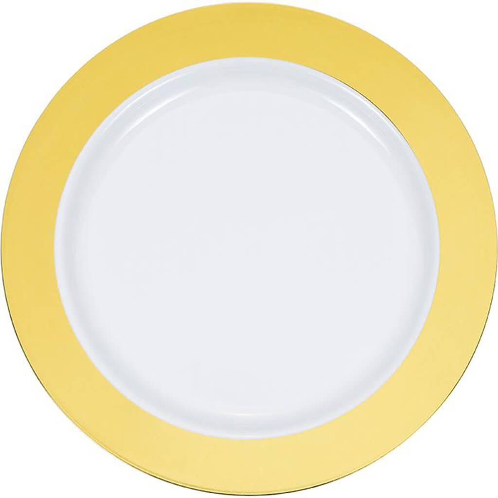 Gold Rim Plastic Banquet Plates 10ct