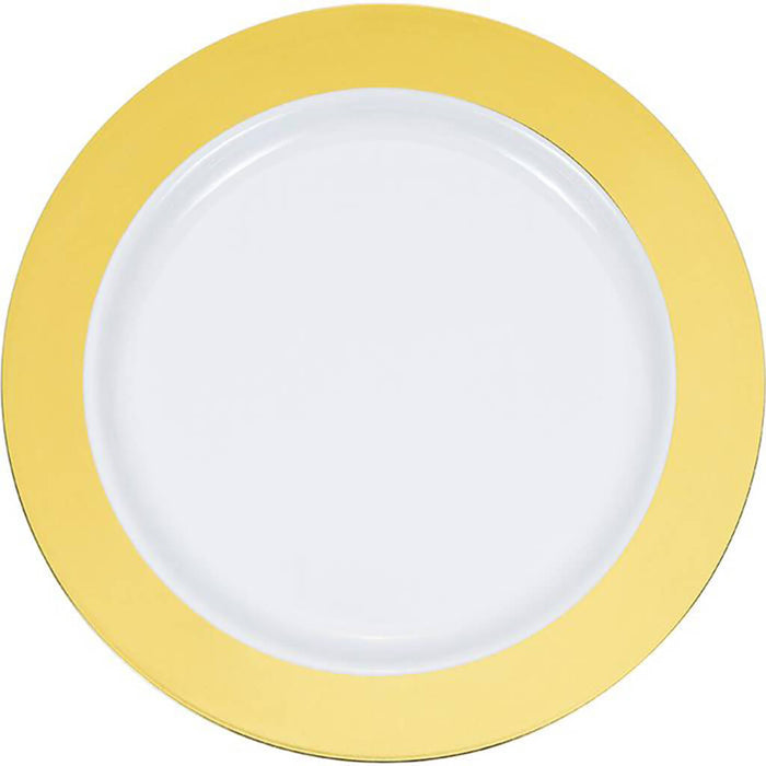 Gold Rim Plastic Banquet Plates 10ct