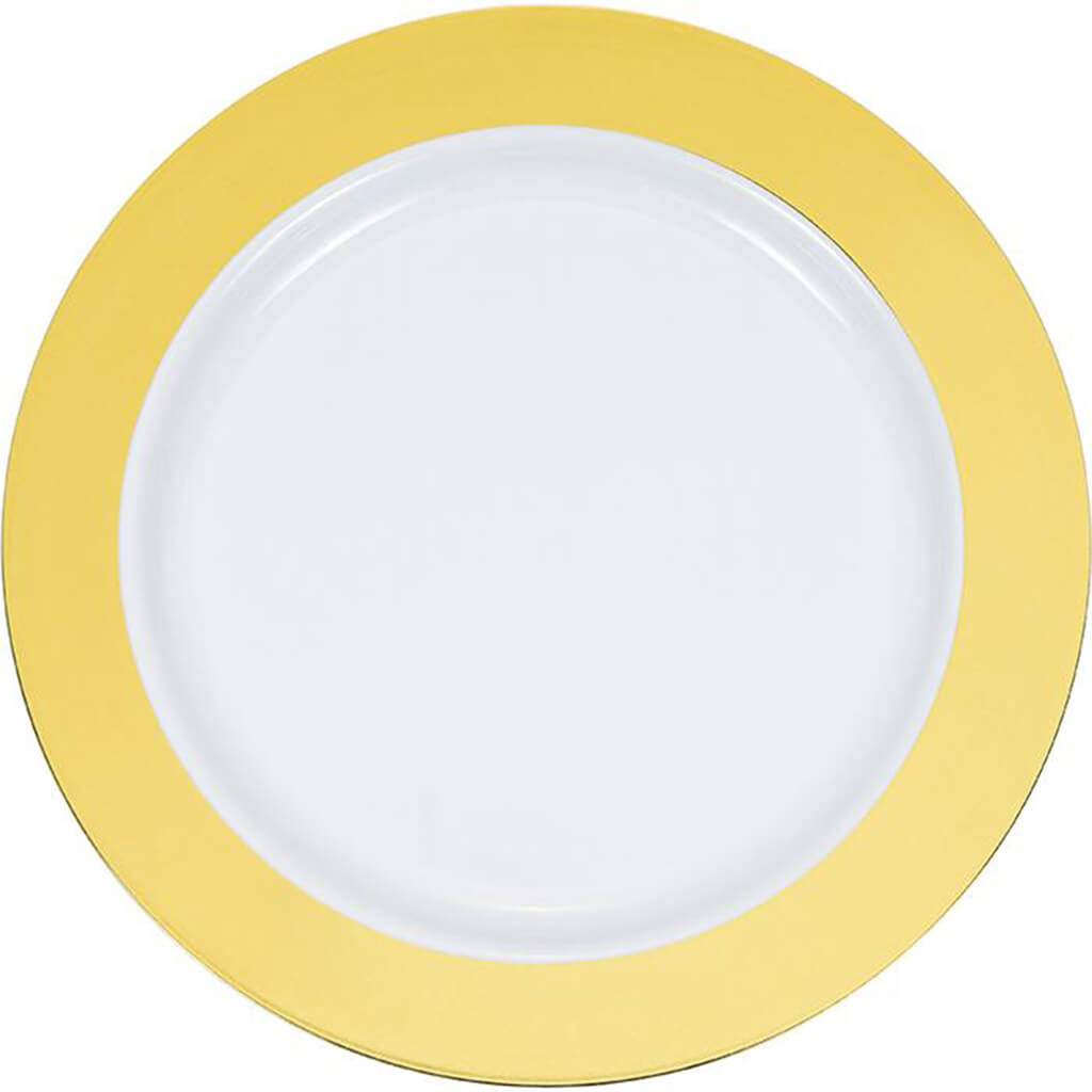 Gold Rim Plastic Dinner Plates 10ct