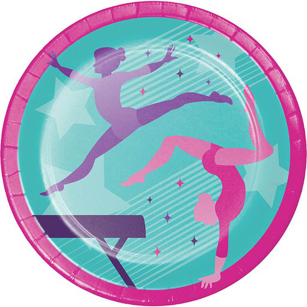 Gymnastics Party Dinner Plates 8ct