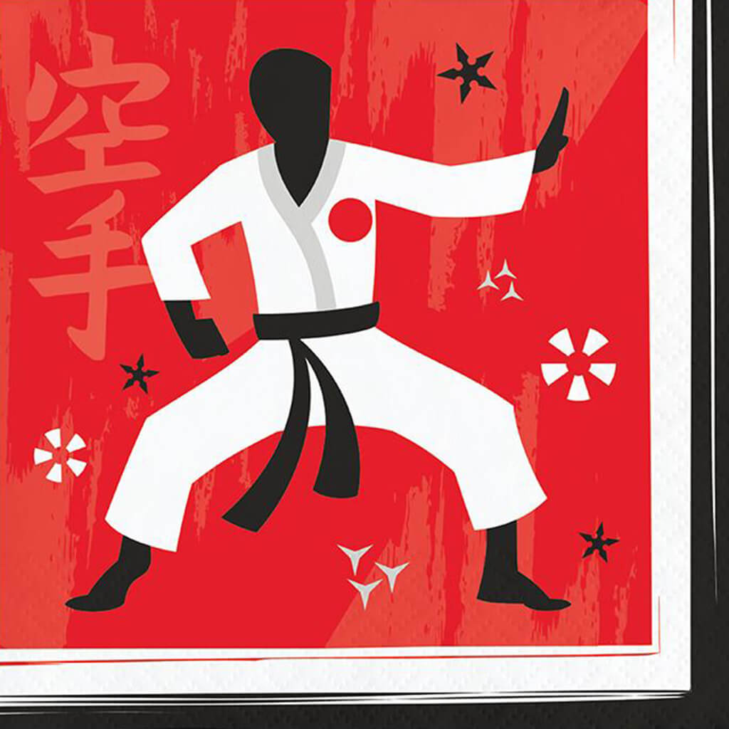 Karate Party Beverage Napkins 16ct 2ply