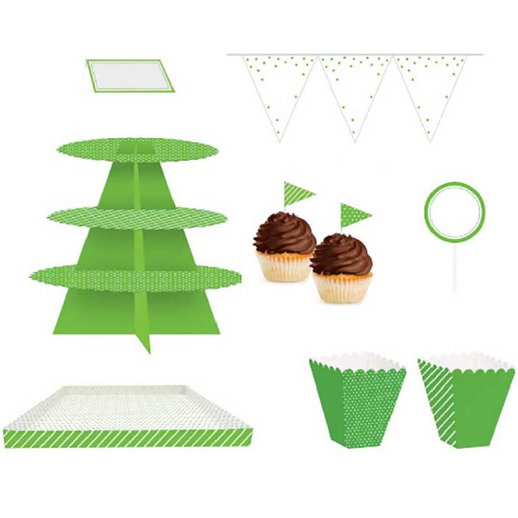 Lime Green and White Birthday Treat Table Kit