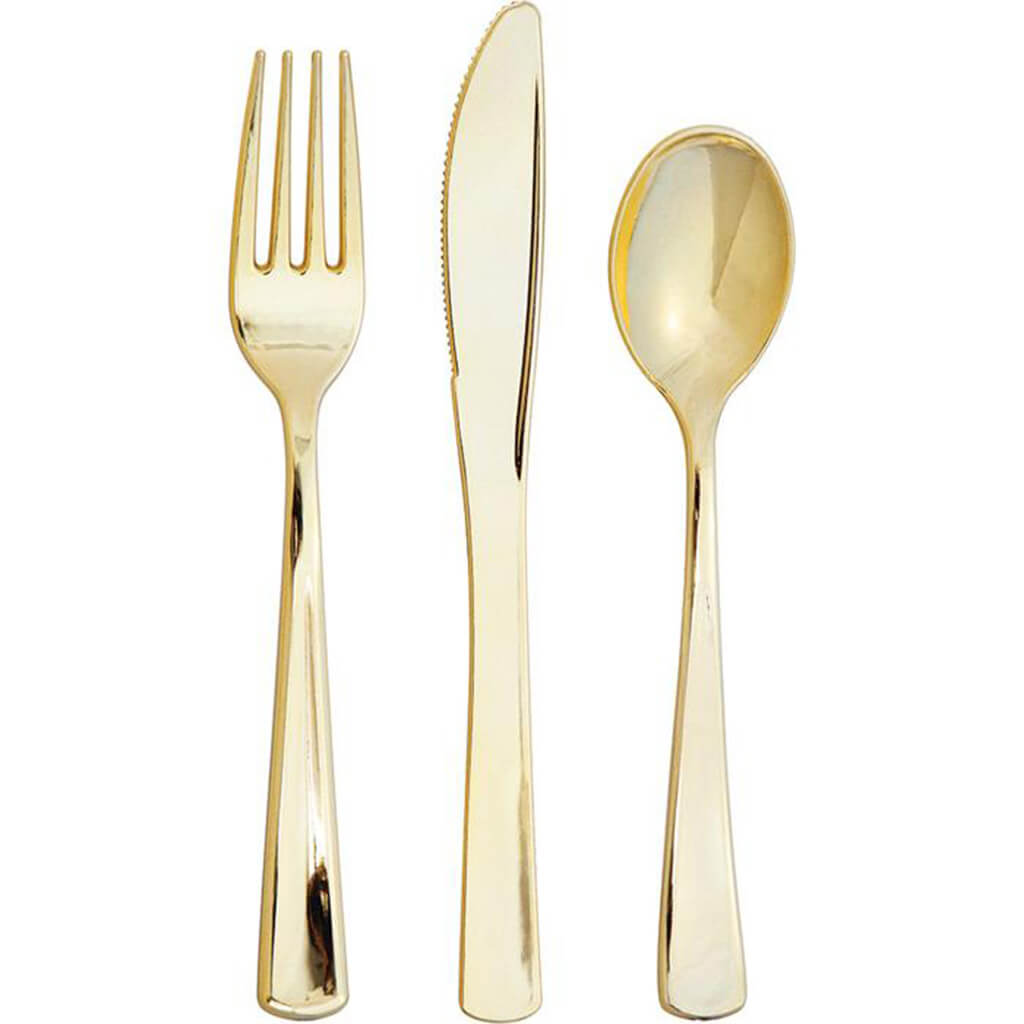 Metallic Gold Assorted Cutlery 24ct